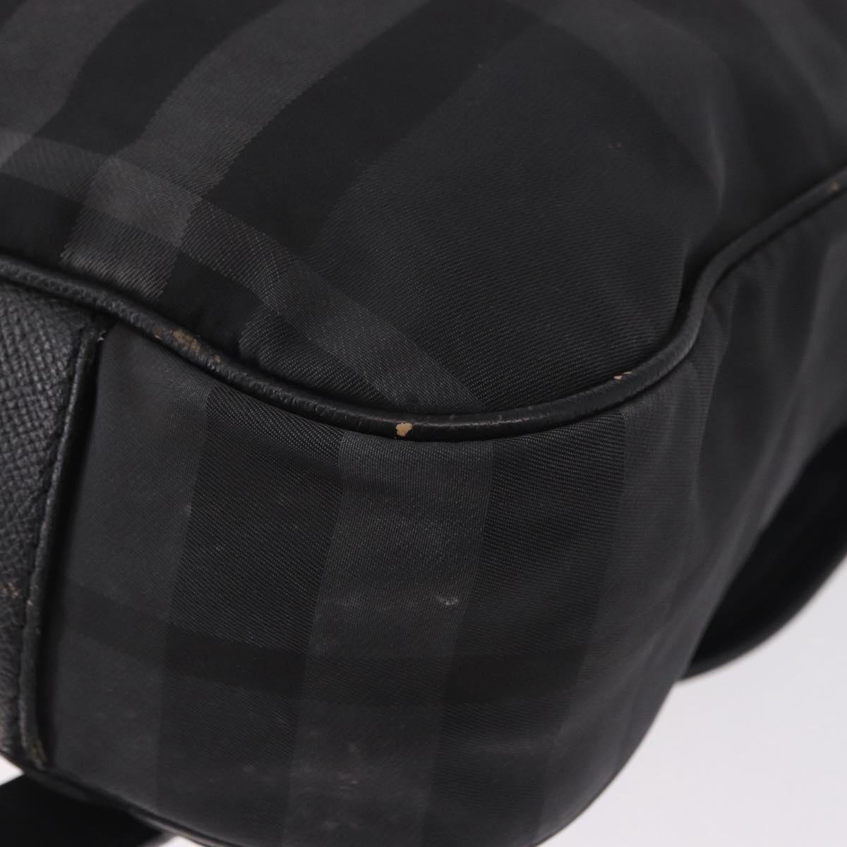BURBERRY Nova Check Shoulder Bag Black Auth ka5113