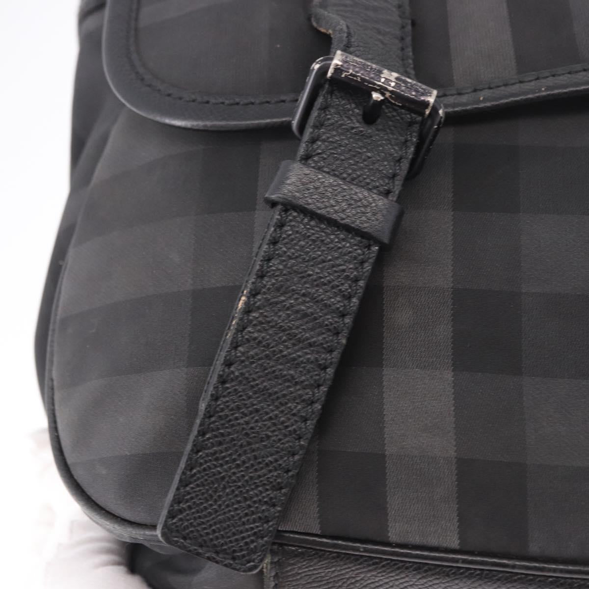 BURBERRY Nova Check Shoulder Bag Black Auth ka5113