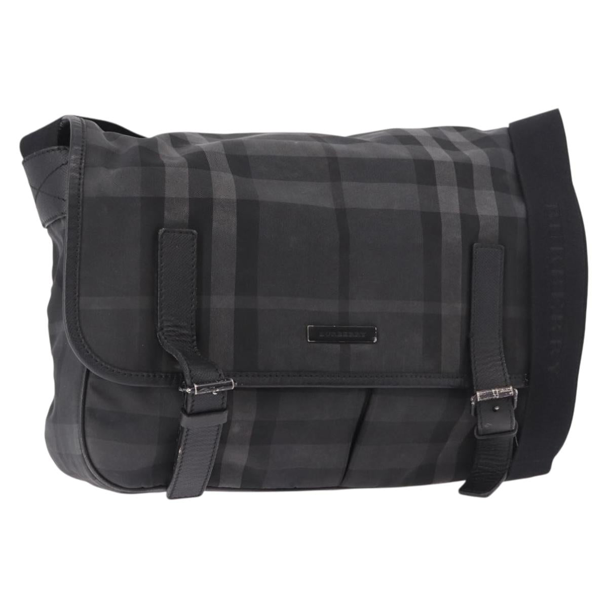 BURBERRY Nova Check Shoulder Bag Black Auth ka5113