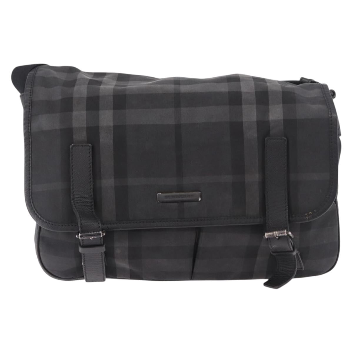 BURBERRY Nova Check Shoulder Bag Black Auth ka5113