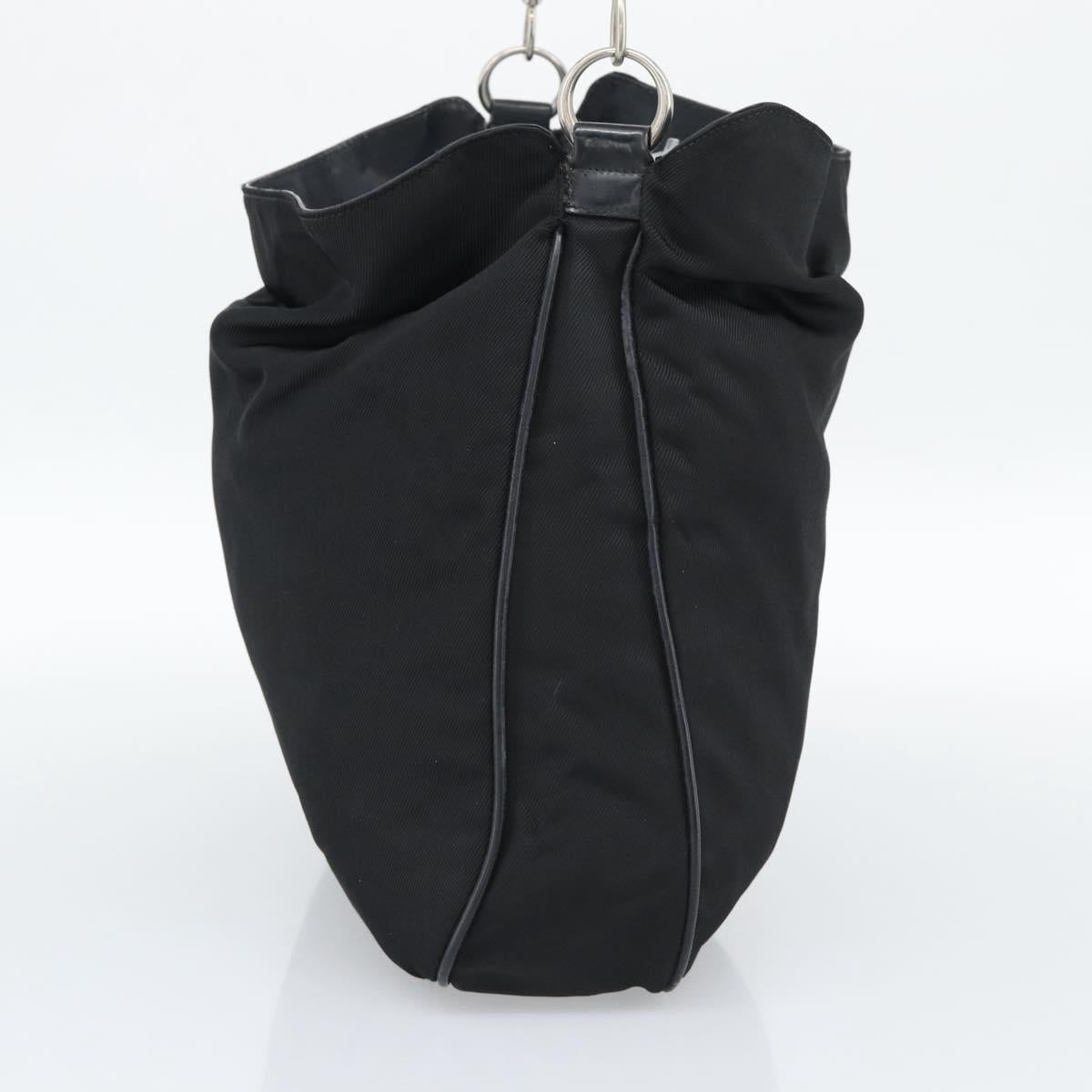GUCCI Bamboo Hand Bag Canvas Black Silver 001 1553 Auth ka5114