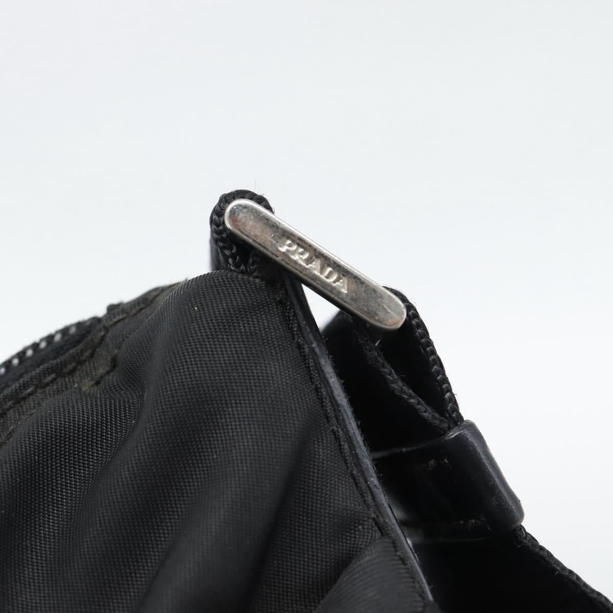 PRADA Nylon Shoulder Bag Black Silver Auth ka5115