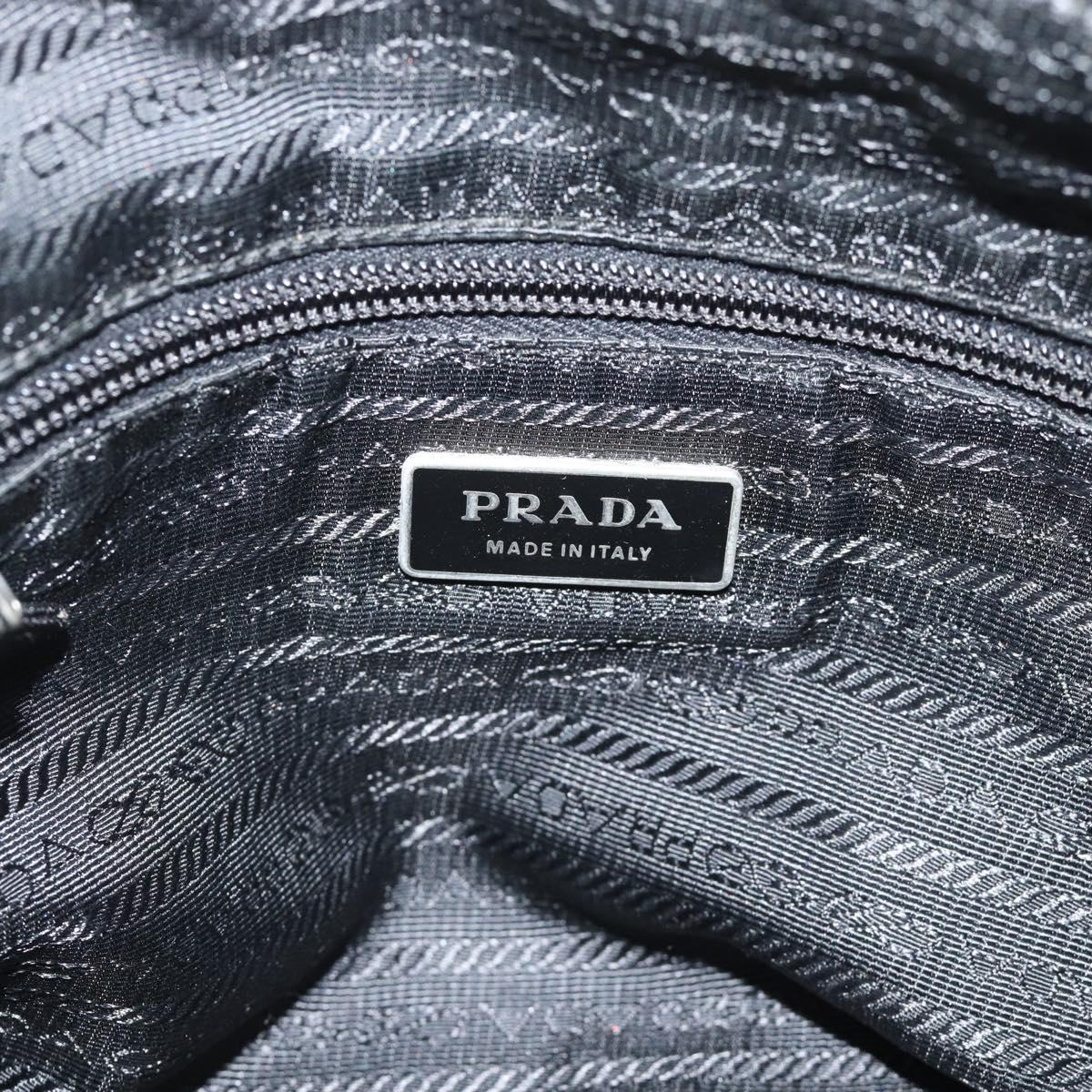 PRADA Nylon Shoulder Bag Black Silver Auth ka5115