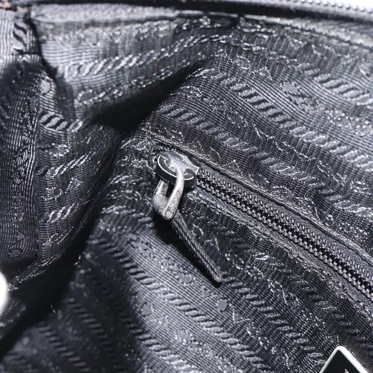 PRADA Nylon Shoulder Bag Black Silver Auth ka5115