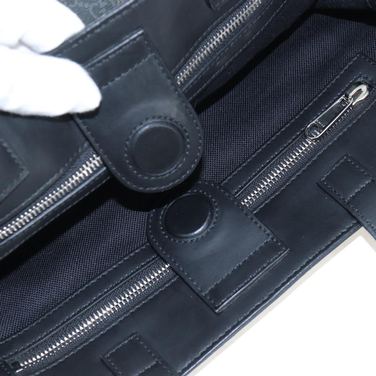 GUCCI GG Supreme Tote Bag PVC Leather Black 495559 Auth ka5117