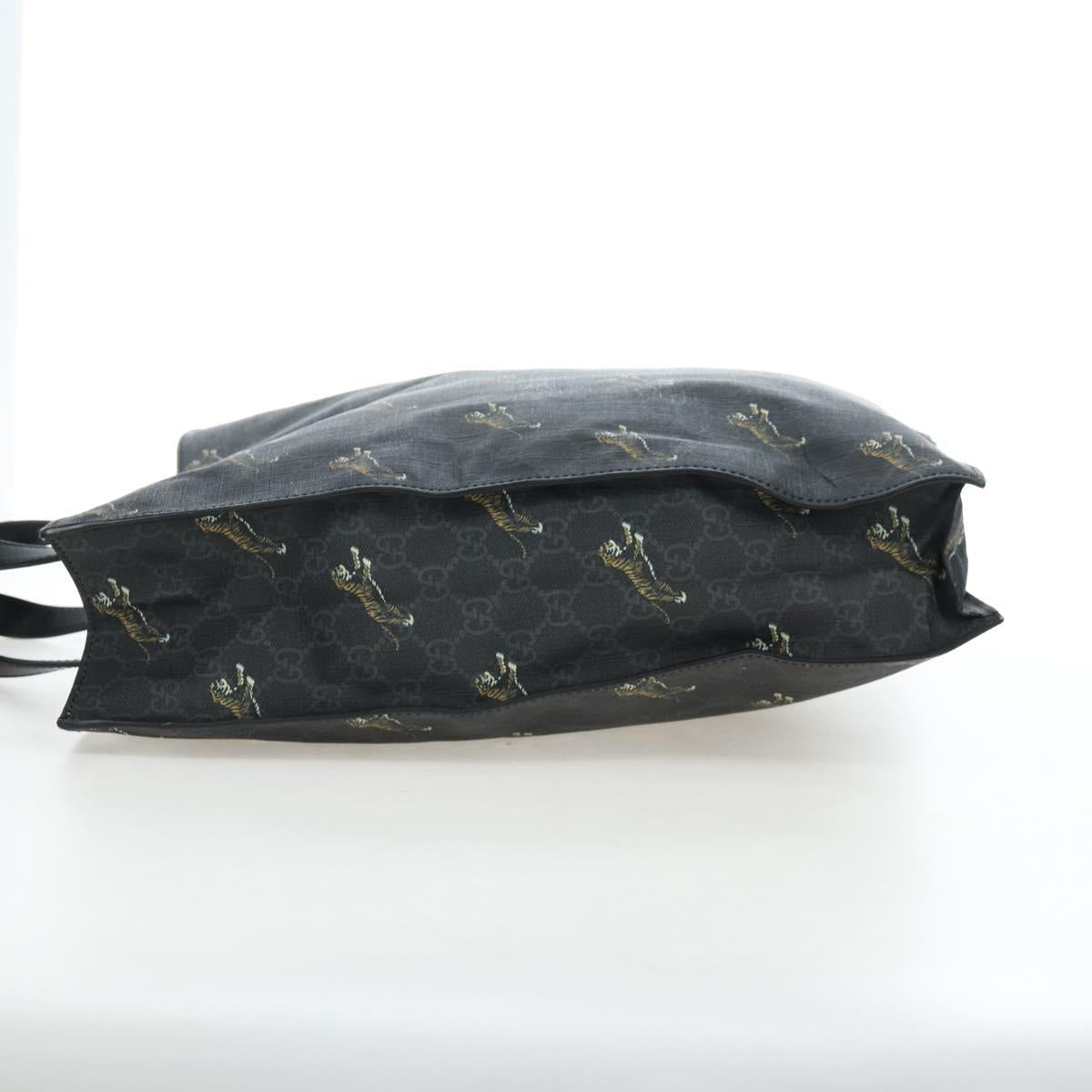 GUCCI GG Supreme Tote Bag PVC Leather Black 495559 Auth ka5117