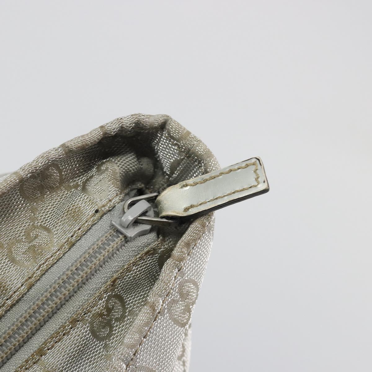 GUCCI GG Canvas Tote Bag Silver 131231 Auth ka5118