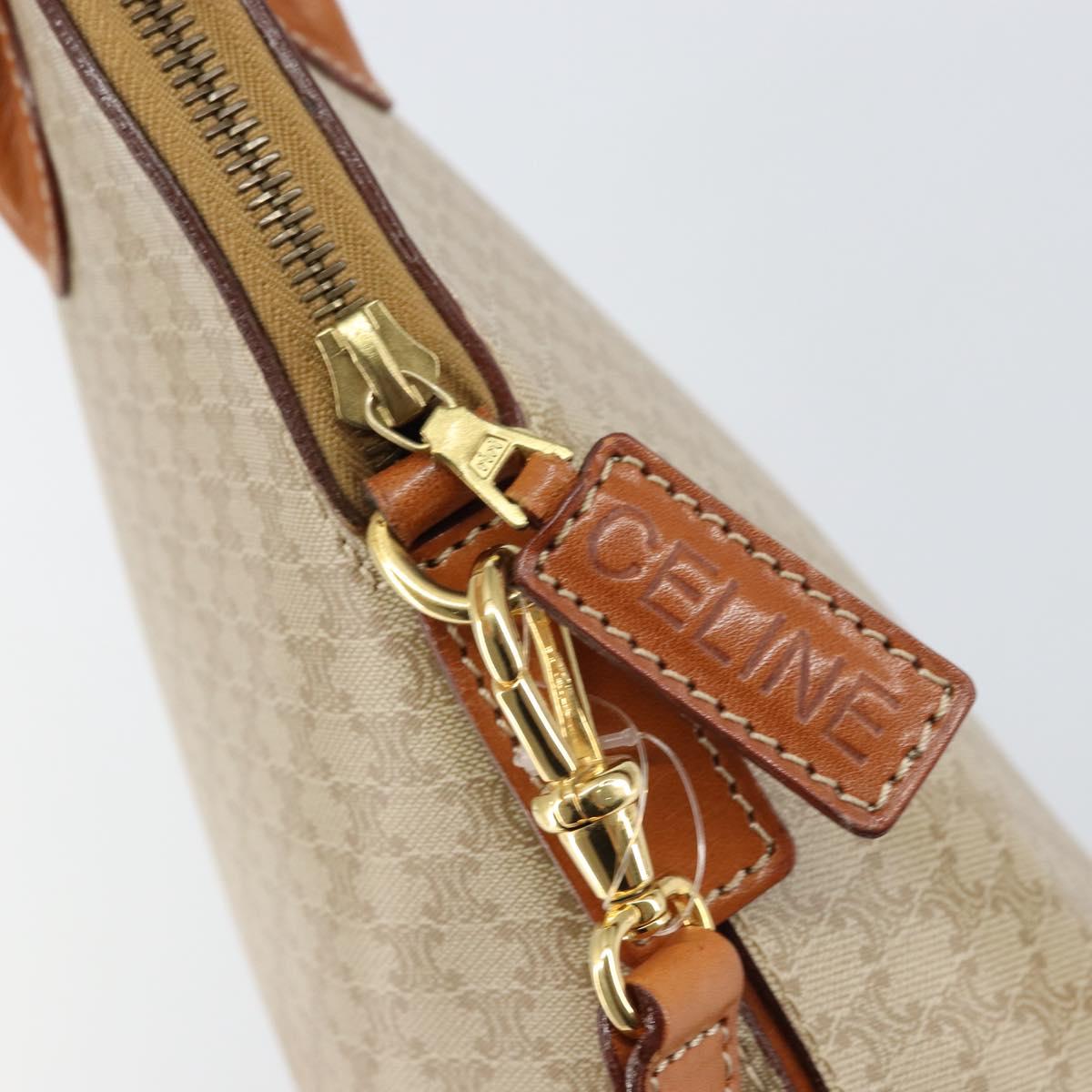 CELINE Macadam Canvas Hand Bag PVC 2way Beige Gold Auth ka512