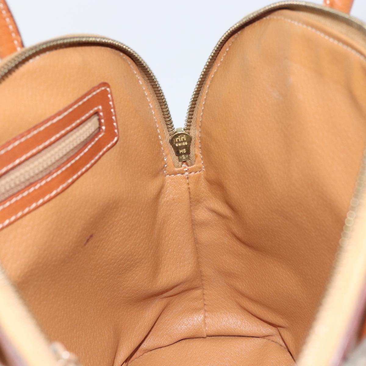 CELINE Macadam Canvas Hand Bag PVC 2way Beige Gold Auth ka512