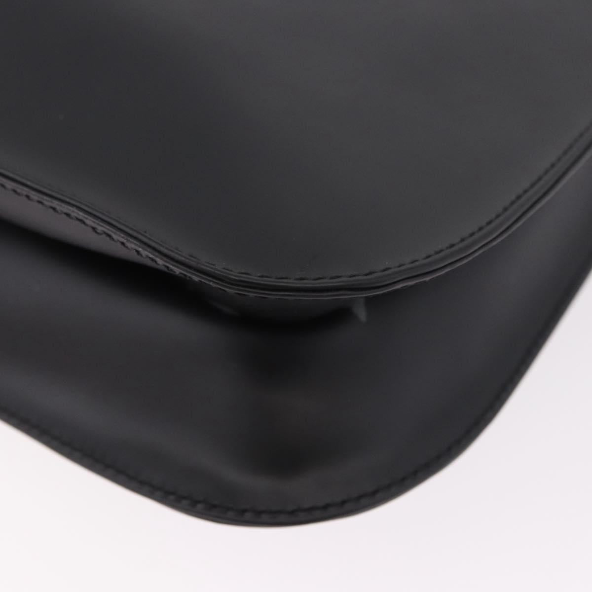 Salvatore Ferragamo Shoulder Bag Patent Black Silver Auth ka5122A