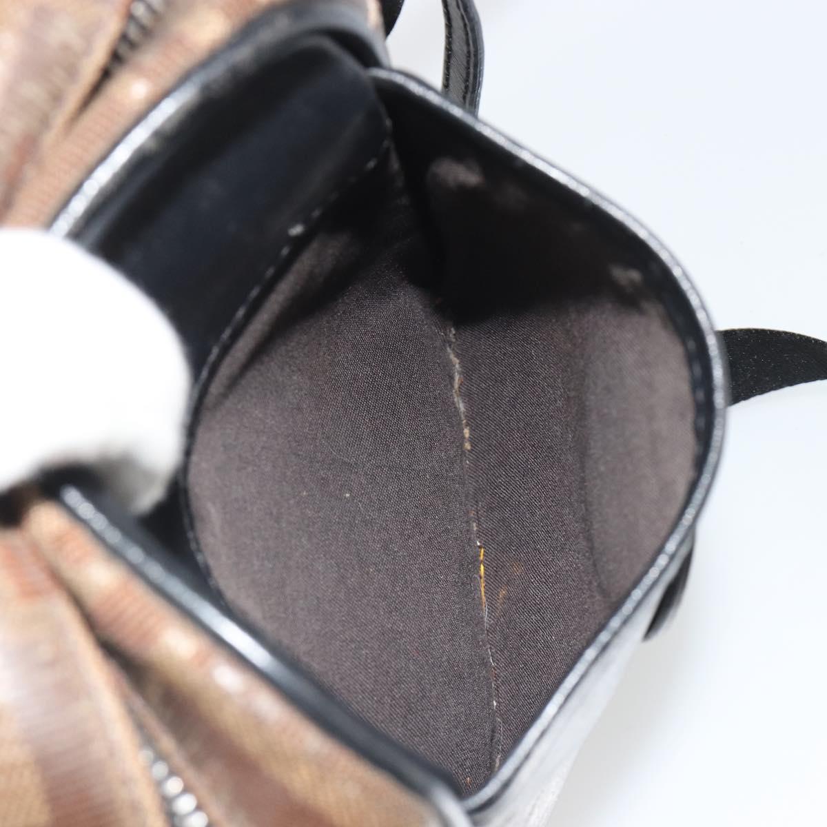 FENDI Zucca Shoulder Bag PVC Leather Brown Silver 7VA456 Auth ka5128