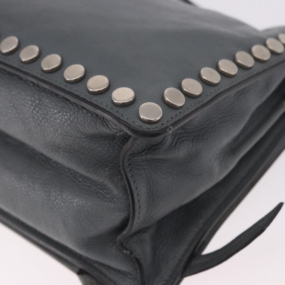 PRADA Shoulder Bag Leather 2way Gray Silver Auth ka5129