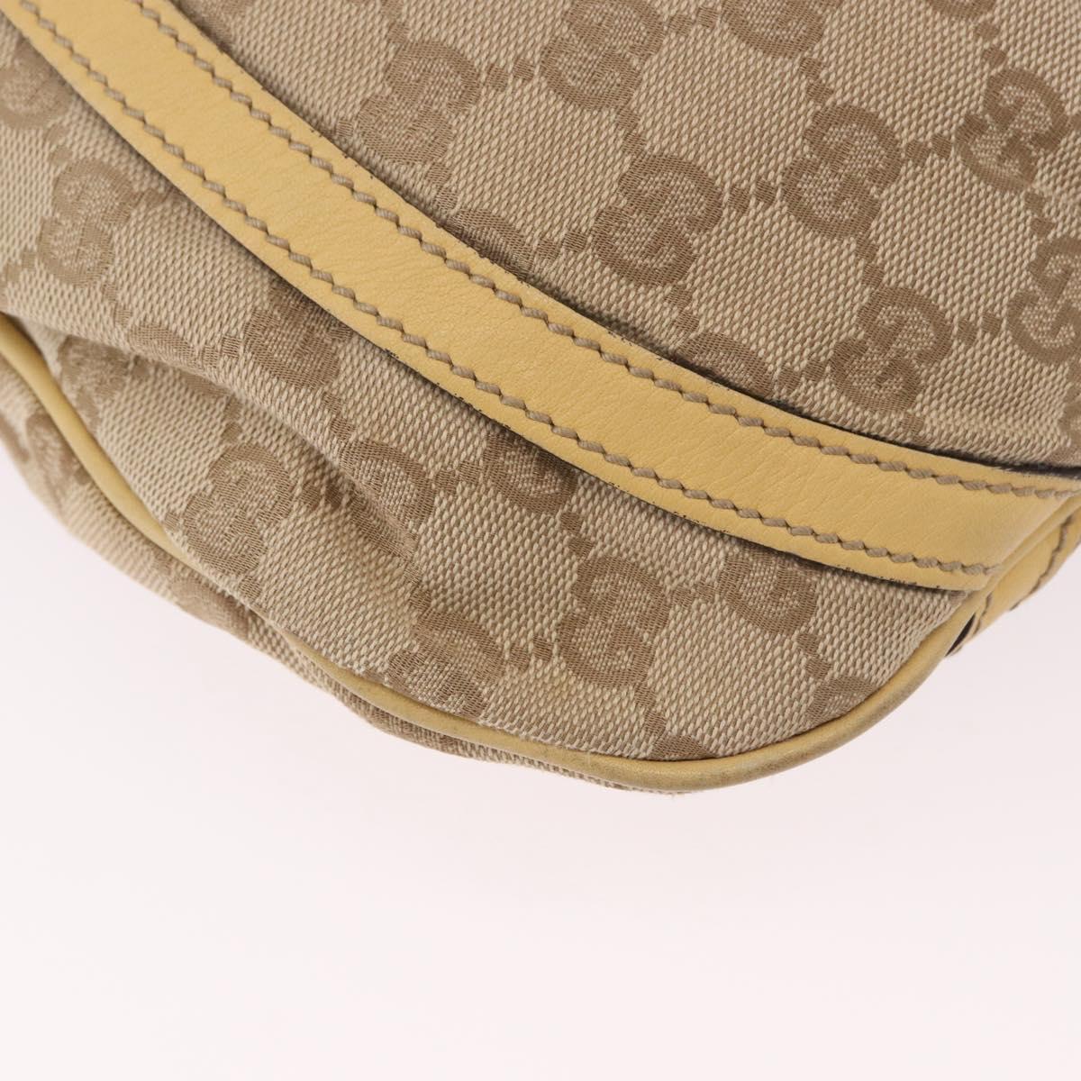 GUCCI GG Canvas Shoulder Bag Beige Gold 203257 Auth ka5131