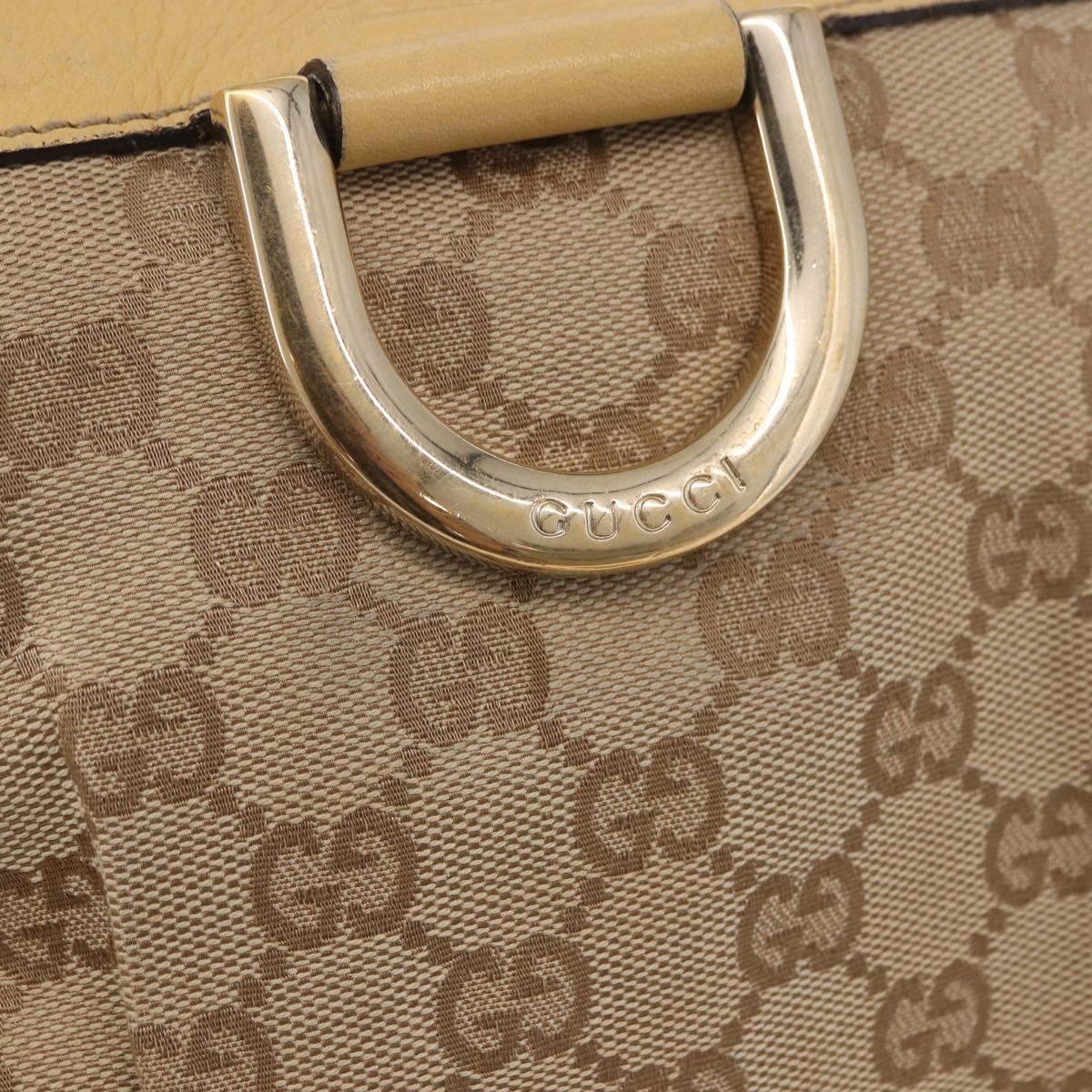 GUCCI GG Canvas Shoulder Bag Beige Gold 203257 Auth ka5131