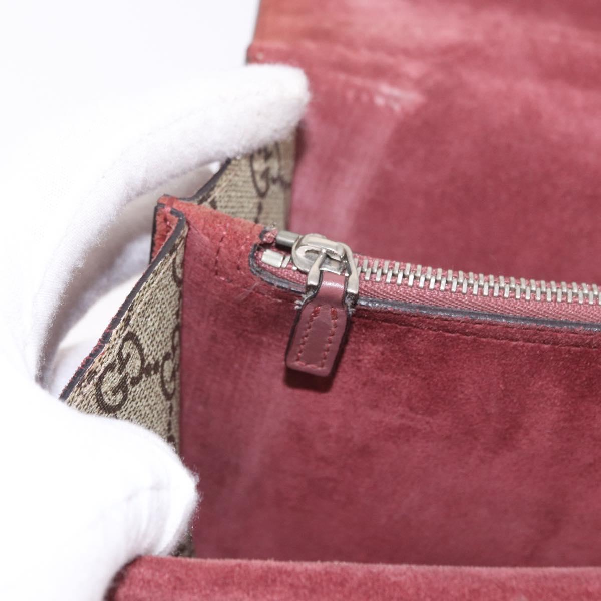 GUCCI GG Supreme Dionysus Chain Shoulder Bag PVC Beige Silver 400249 Auth ka5132