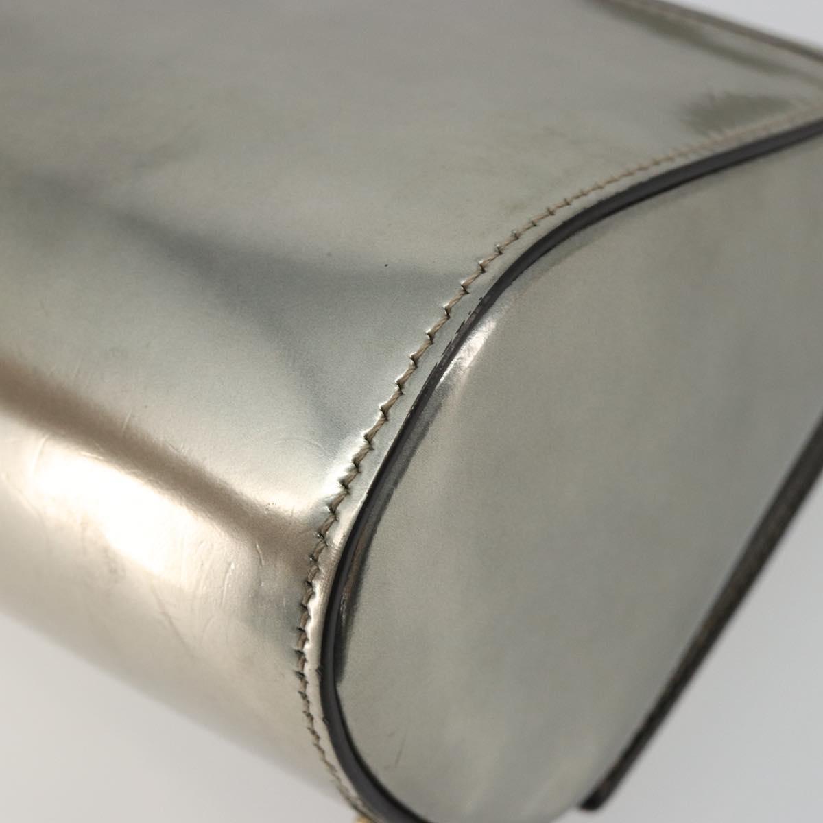 GIVENCHY Shoulder Bag Leather Silver Gold Auth ka5134