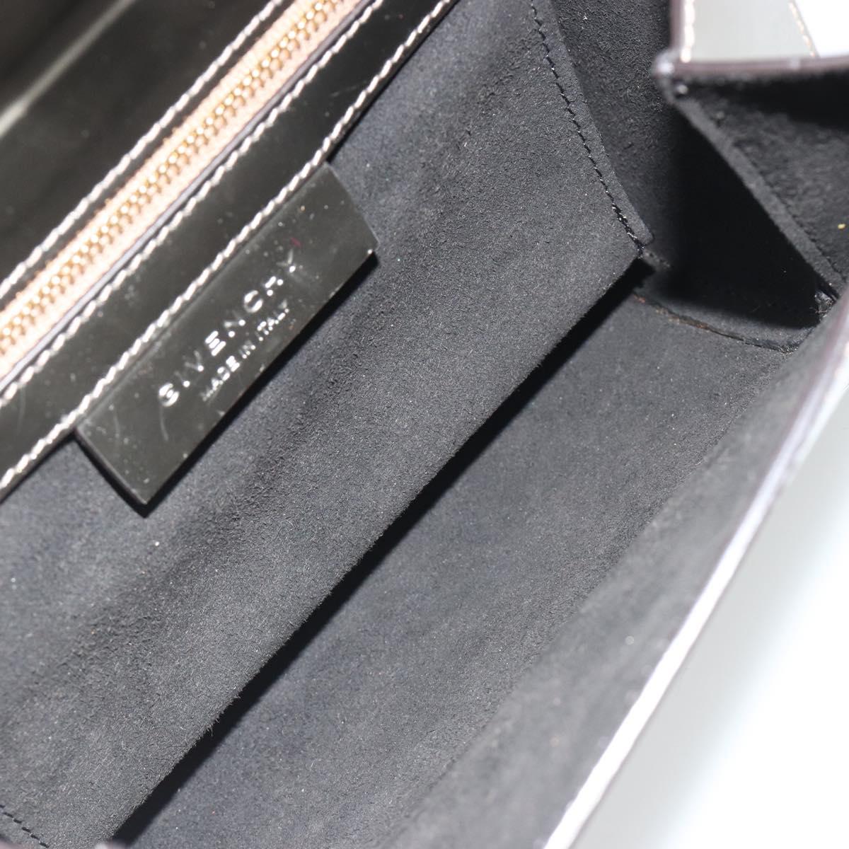 GIVENCHY Shoulder Bag Leather Silver Gold Auth ka5134