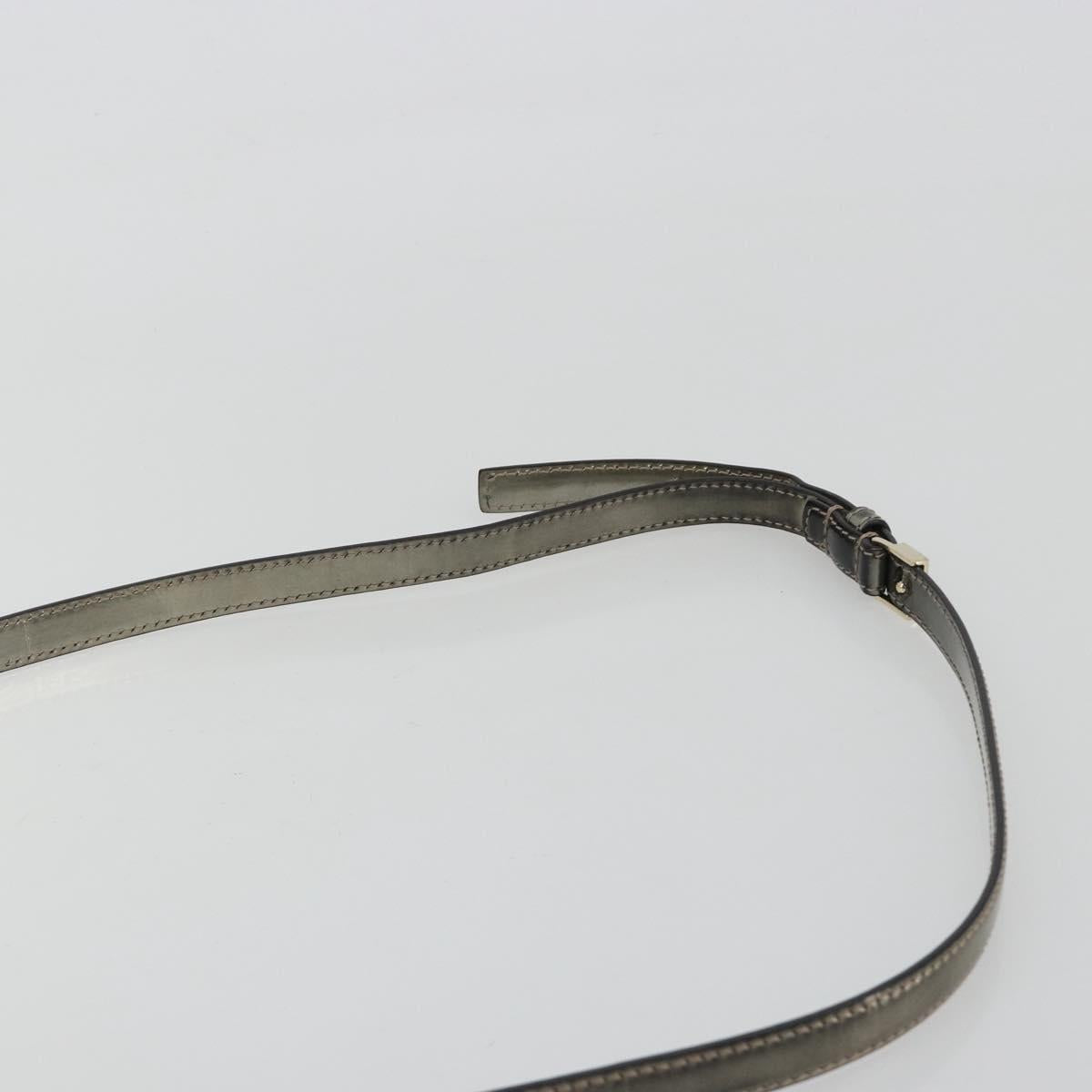 GIVENCHY Shoulder Bag Leather Silver Gold Auth ka5134