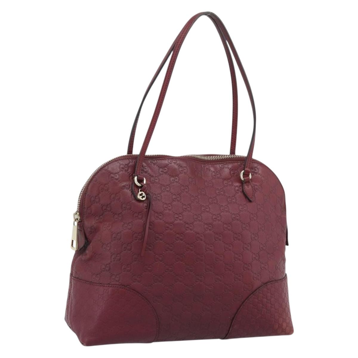 GUCCI Micro GuccissimaGG Hand Bag Leather Red Gold 323673 Auth ka5135