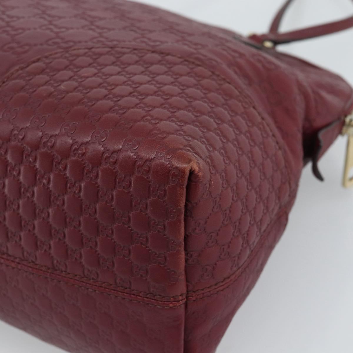GUCCI Micro GuccissimaGG Hand Bag Leather Red Gold 323673 Auth ka5135