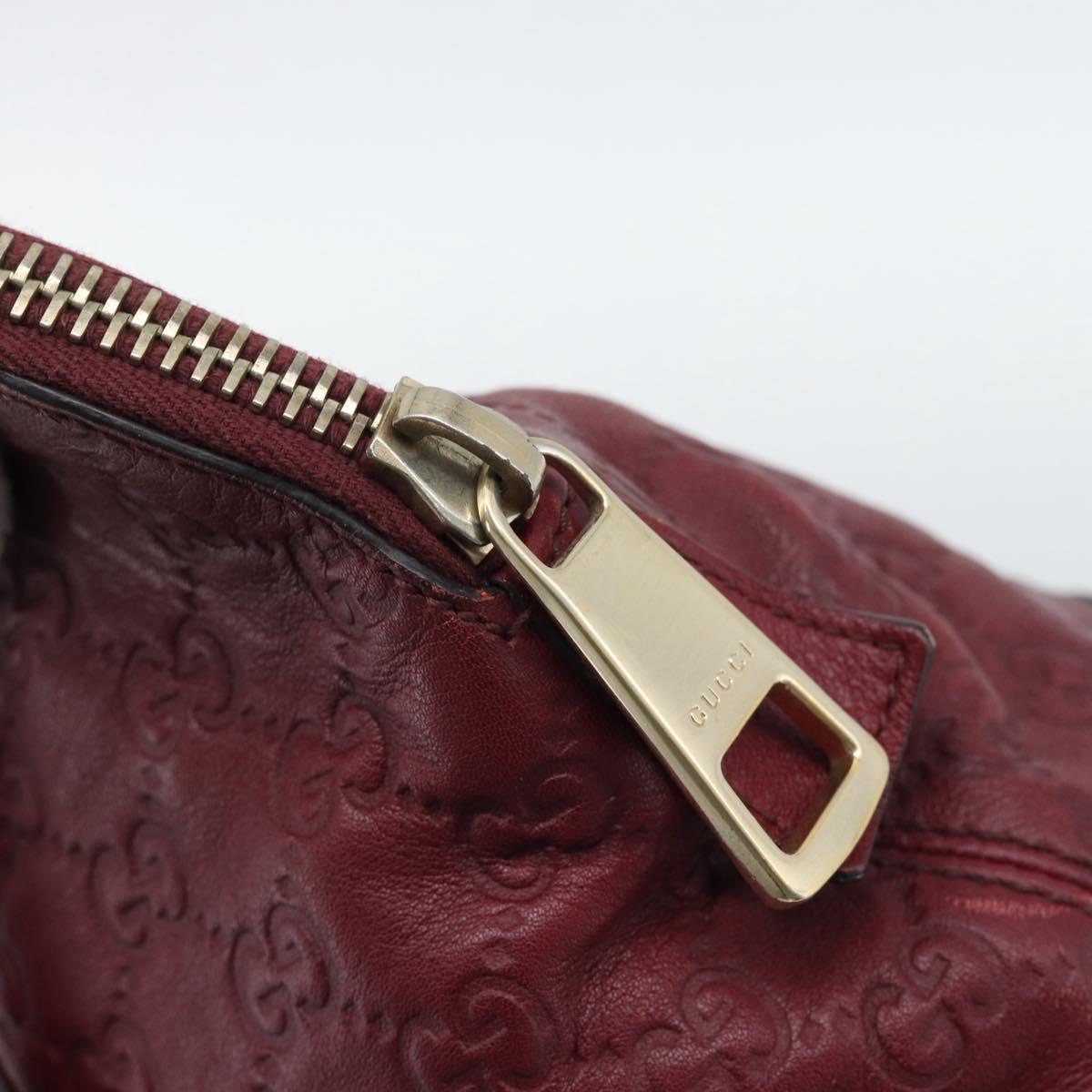 GUCCI Micro GuccissimaGG Hand Bag Leather Red Gold 323673 Auth ka5135