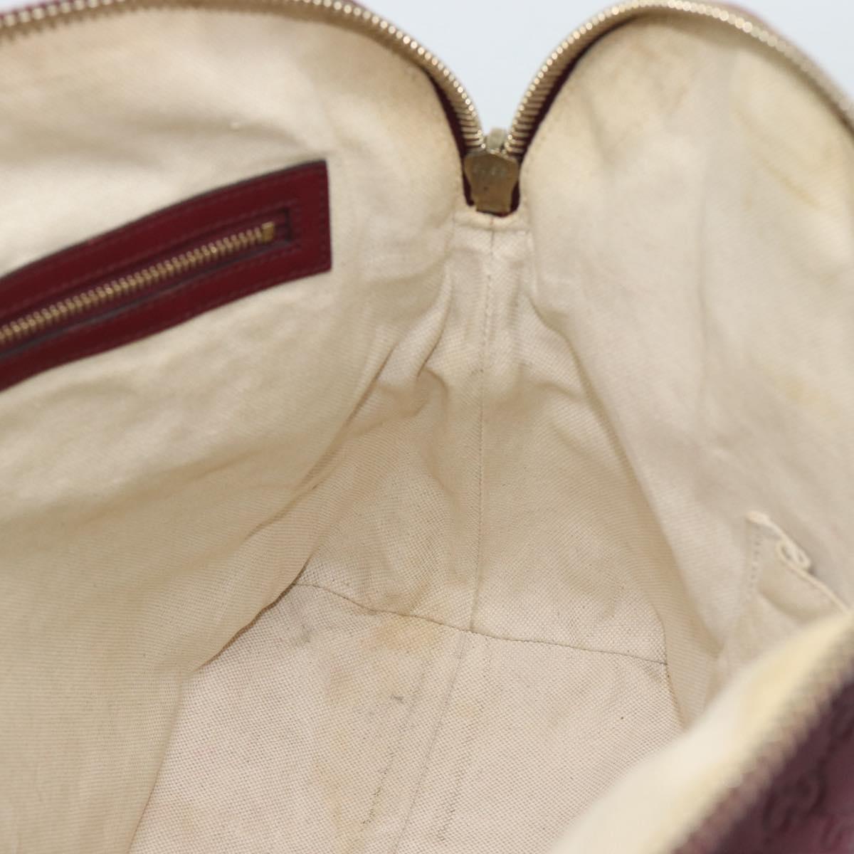 GUCCI Micro GuccissimaGG Hand Bag Leather Red Gold 323673 Auth ka5135