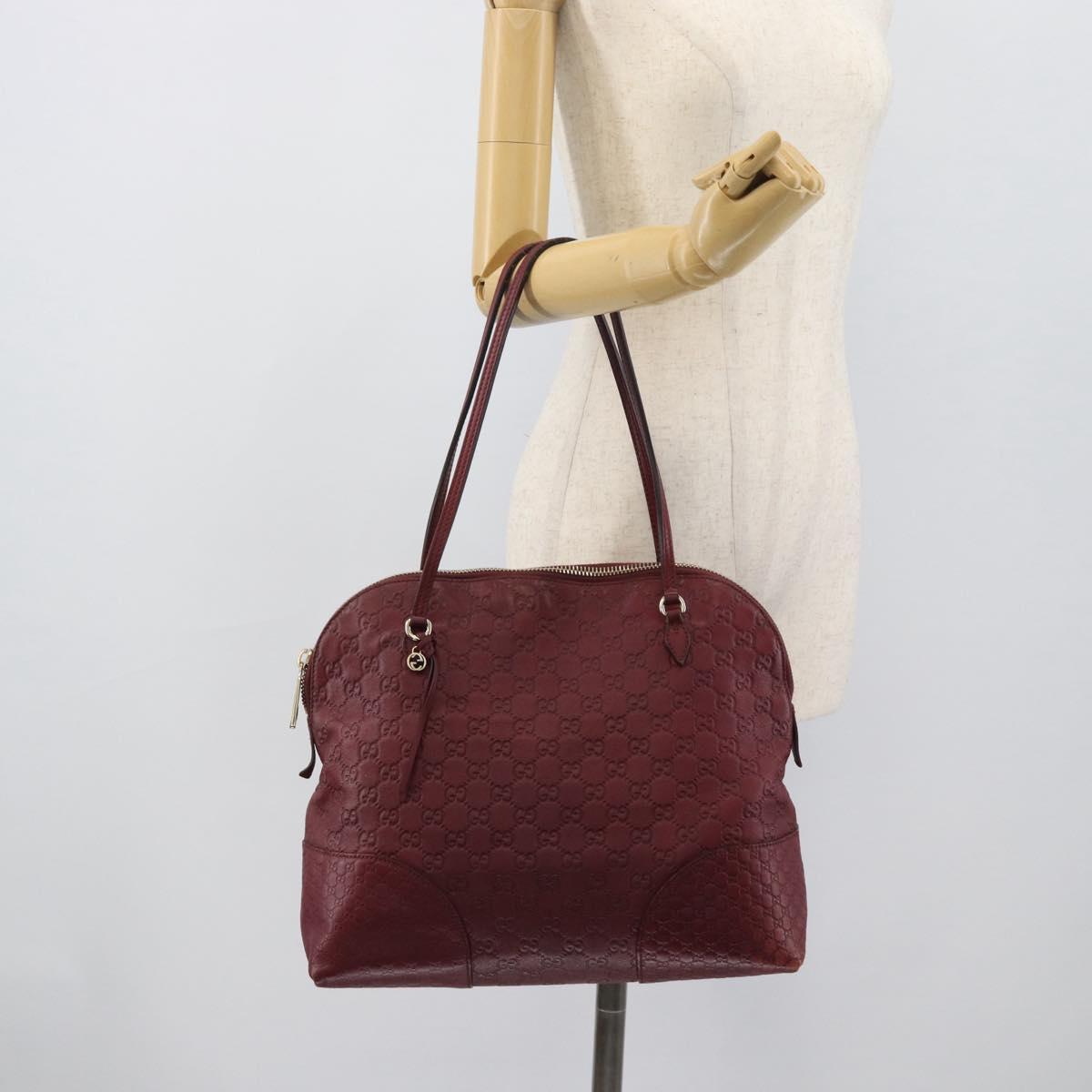 GUCCI Micro GuccissimaGG Hand Bag Leather Red Gold 323673 Auth ka5135