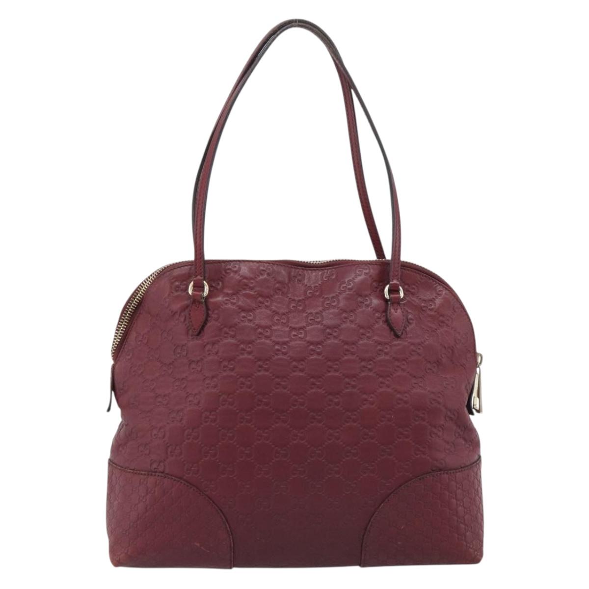 GUCCI Micro GuccissimaGG Hand Bag Leather Red Gold 323673 Auth ka5135