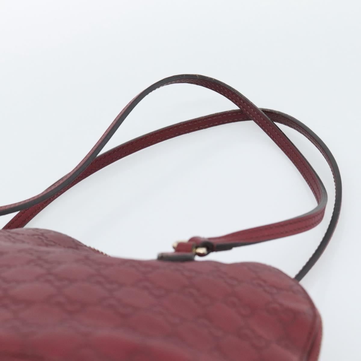 GUCCI Micro GuccissimaGG Hand Bag Leather Red Gold 323673 Auth ka5135