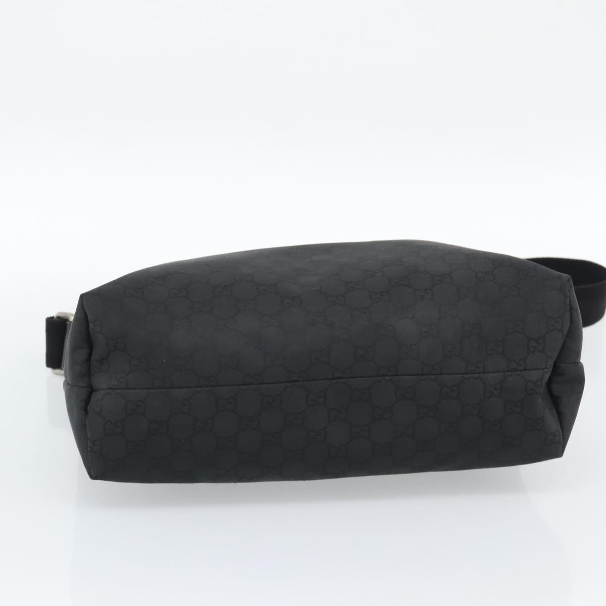 GUCCI GG Canvas Shoulder Bag Black Silver 339569 Auth ka5137