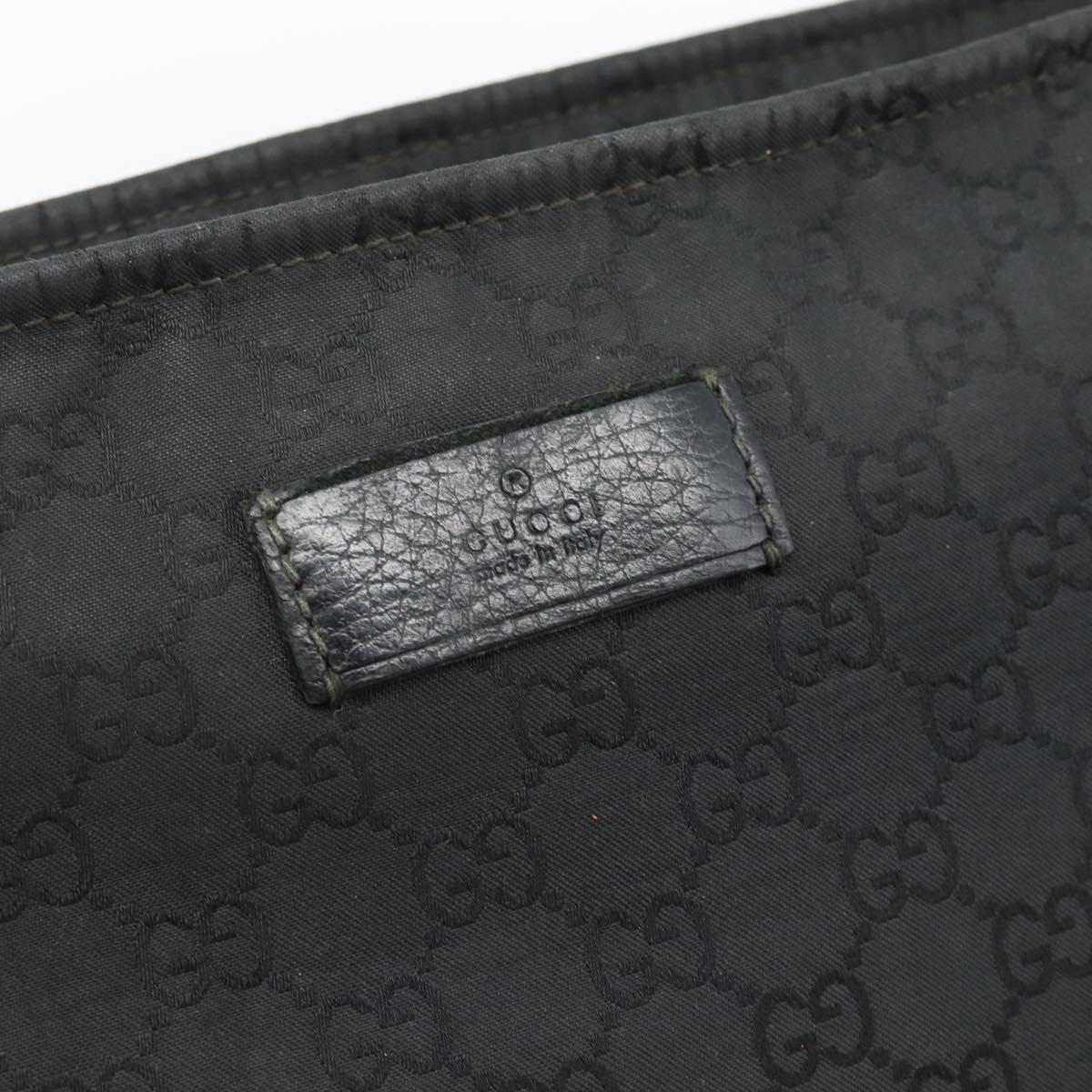 GUCCI GG Canvas Shoulder Bag Black Silver 339569 Auth ka5137