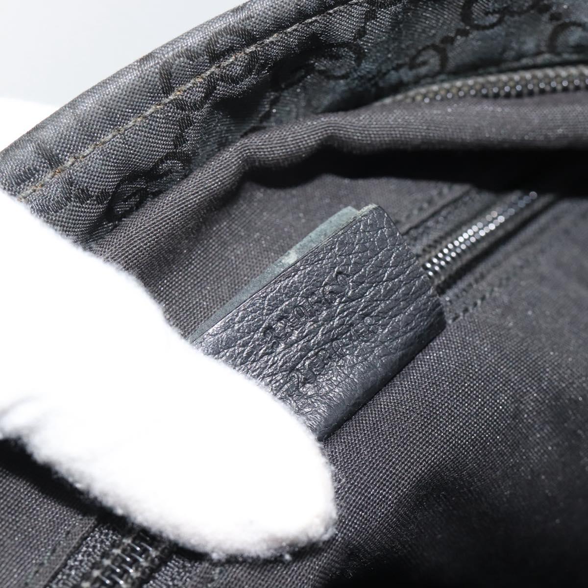 GUCCI GG Canvas Shoulder Bag Black Silver 339569 Auth ka5137
