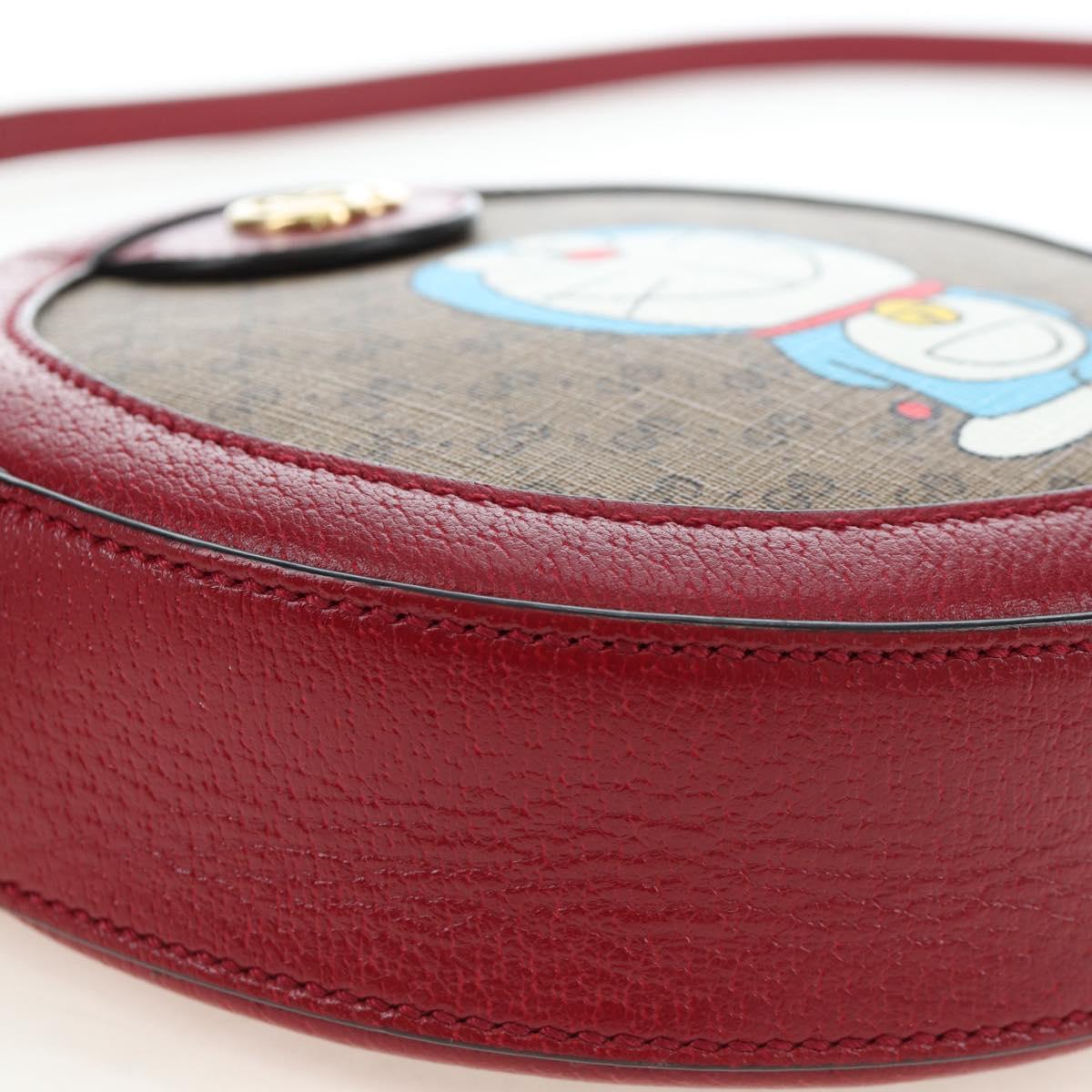 GUCCI Doraemon Micro GG Supreme Bag PVC Leather Beige 625216 Auth ka5138M