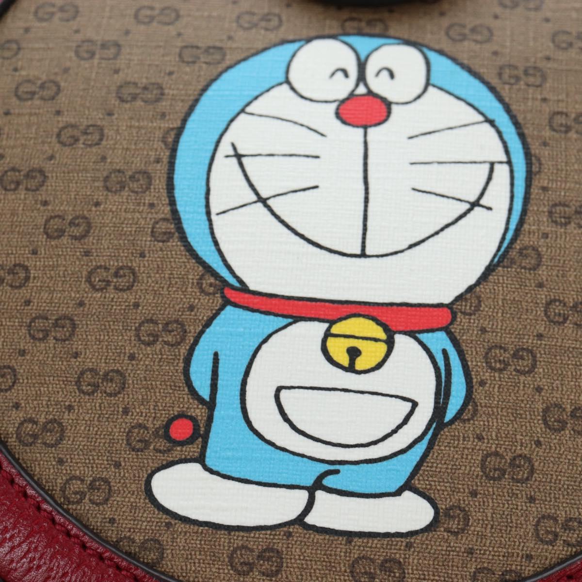 GUCCI Doraemon Micro GG Supreme Bag PVC Leather Beige 625216 Auth ka5138M