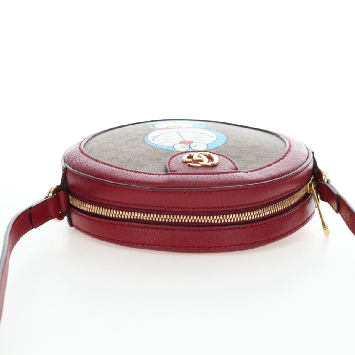 GUCCI Doraemon Micro GG Supreme Bag PVC Leather Beige 625216 Auth ka5138M