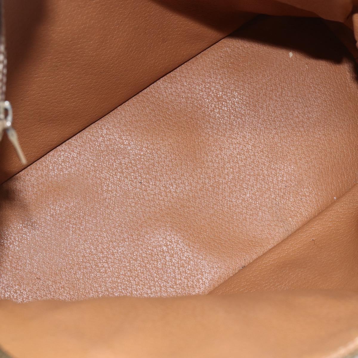 CELINE Macadam Canvas Hand Bag PVC Leather Brown Gold Auth ka514