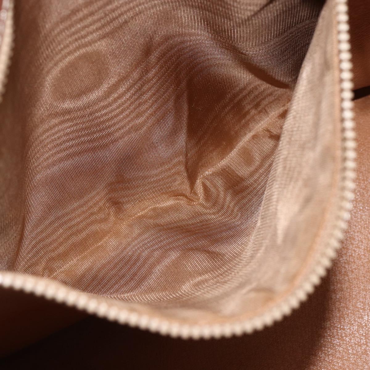 CELINE Macadam Canvas Hand Bag PVC Leather Brown Gold Auth ka514