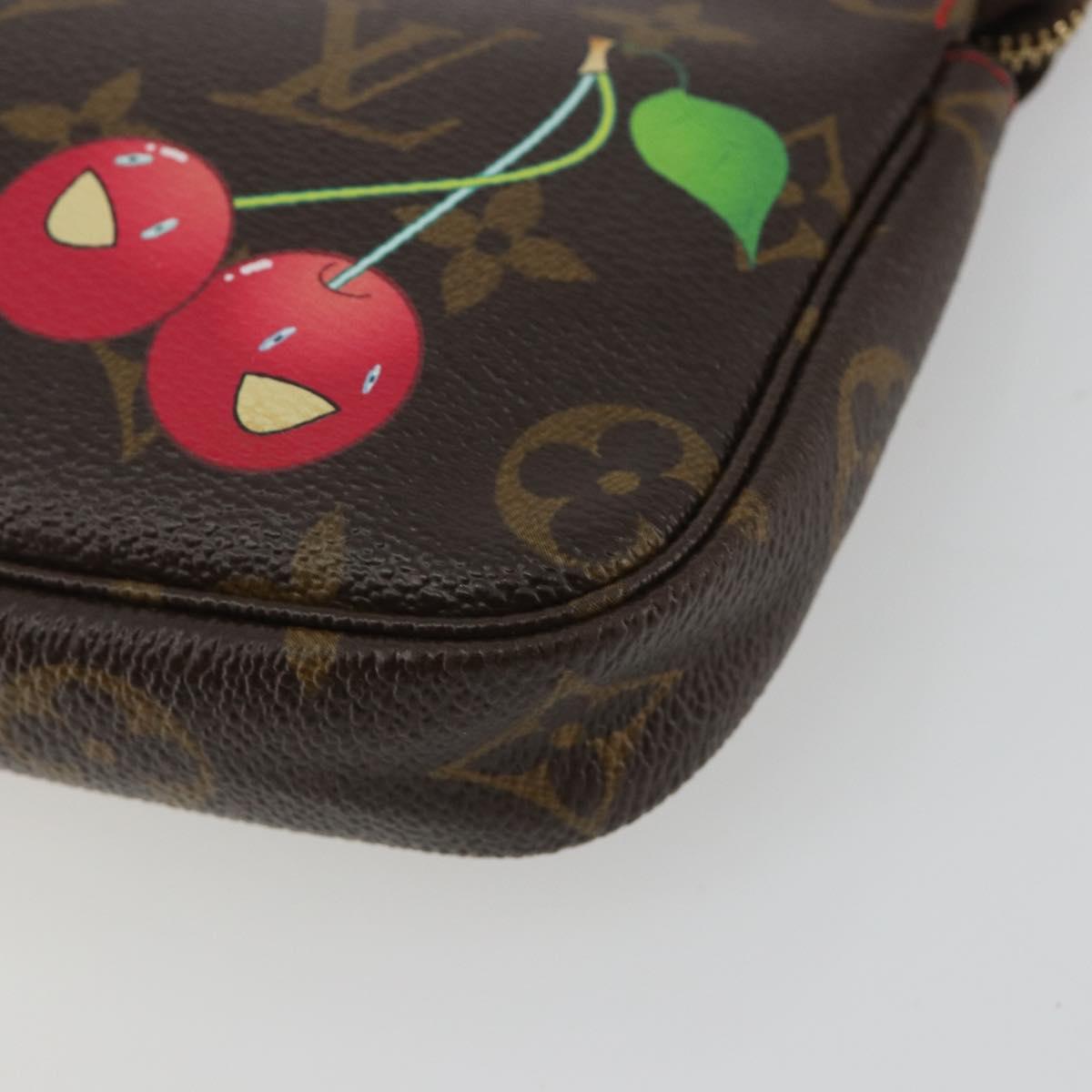 LOUIS VUITTON Monogram Cherry Mini Pochette Accessoires Pouch LV Auth ka5140A