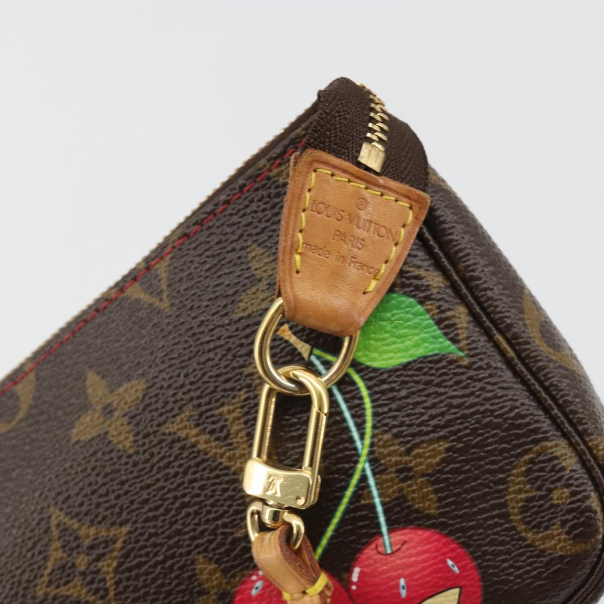 LOUIS VUITTON Monogram Cherry Mini Pochette Accessoires Pouch LV Auth ka5140A