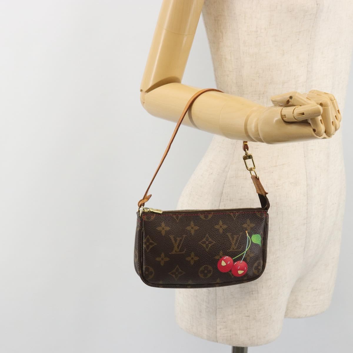LOUIS VUITTON Monogram Cherry Mini Pochette Accessoires Pouch LV Auth ka5140A