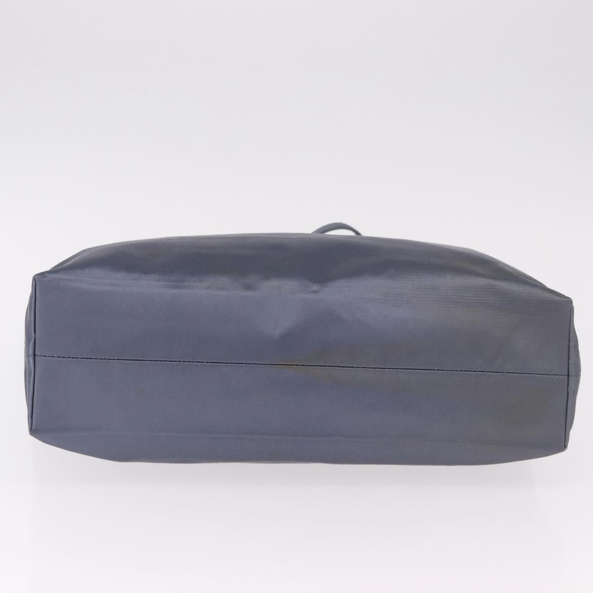 PRADA Hand Bag Satin Blue Auth ka5142A