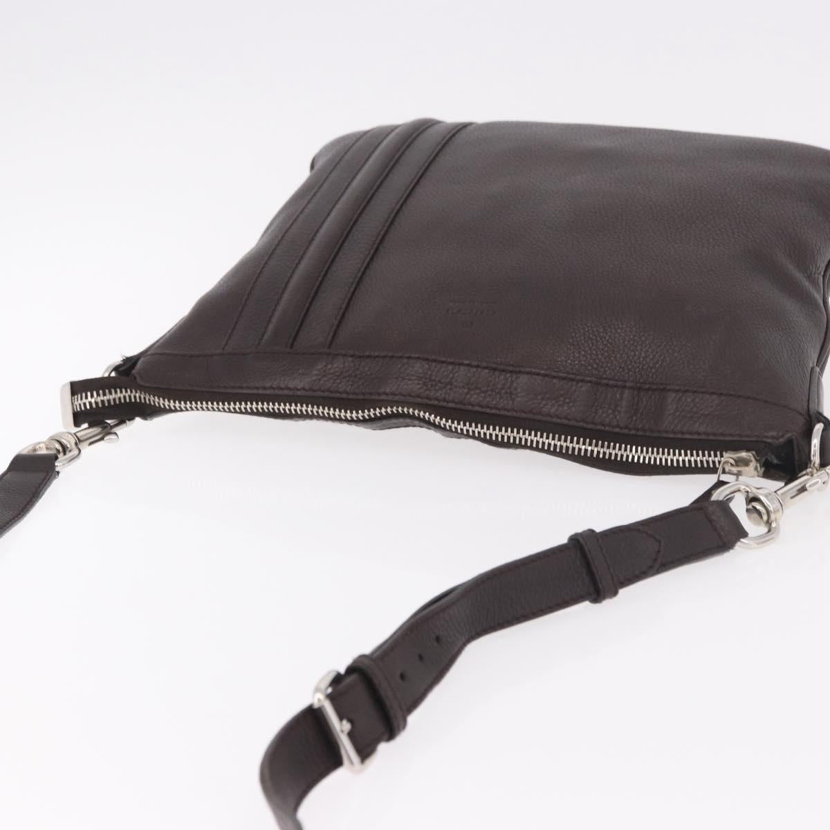 GUCCI Shoulder Bag Leather Black Silver 233329 Auth ka5144A