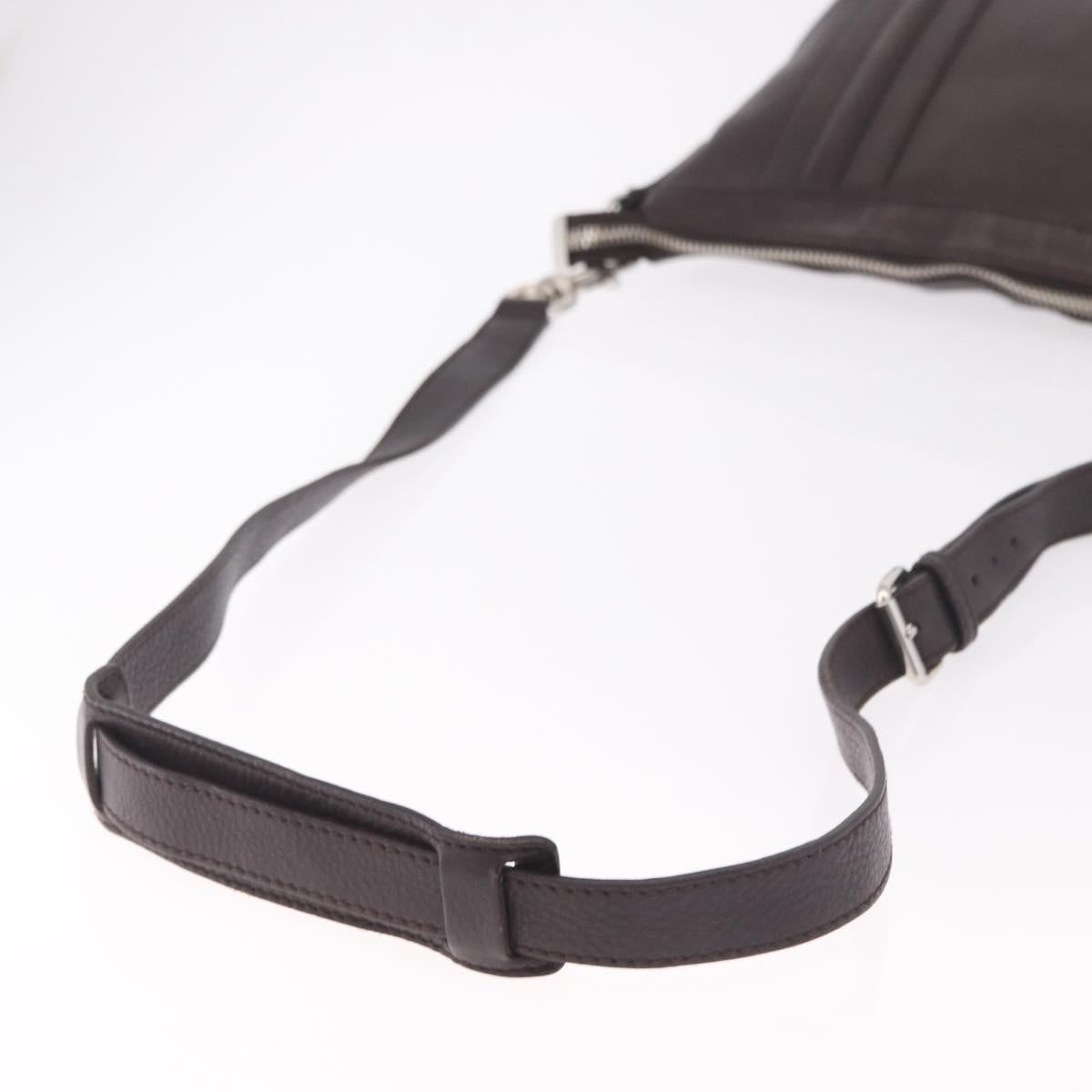 GUCCI Shoulder Bag Leather Black Silver 233329 Auth ka5144A