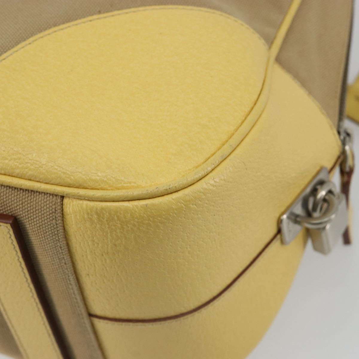 PRADA Hand Bag Canvas Beige Silver Auth ka5146A