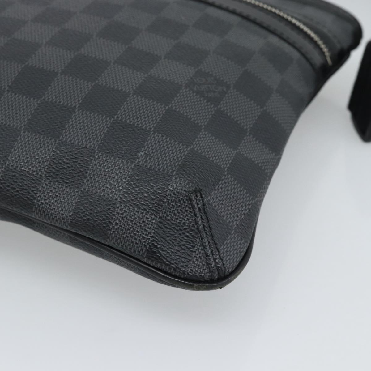 LOUIS VUITTON Damier Graphite Tomas Shoulder Bag N58028 LV Auth ka5149