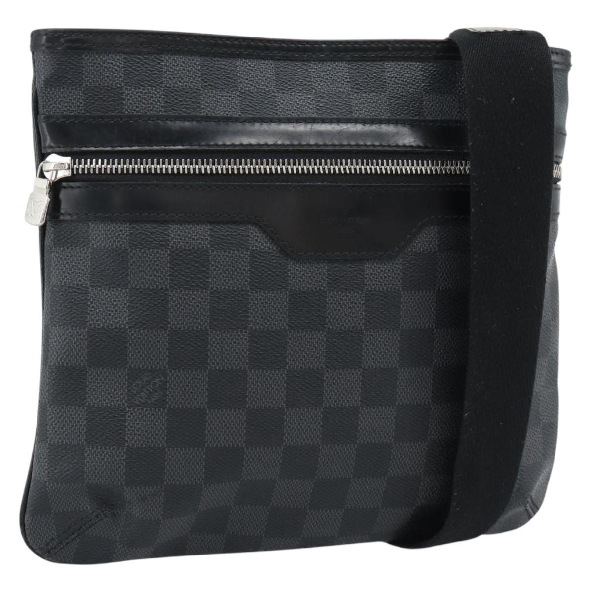 LOUIS VUITTON Damier Graphite Tomas Shoulder Bag N58028 LV Auth ka5149