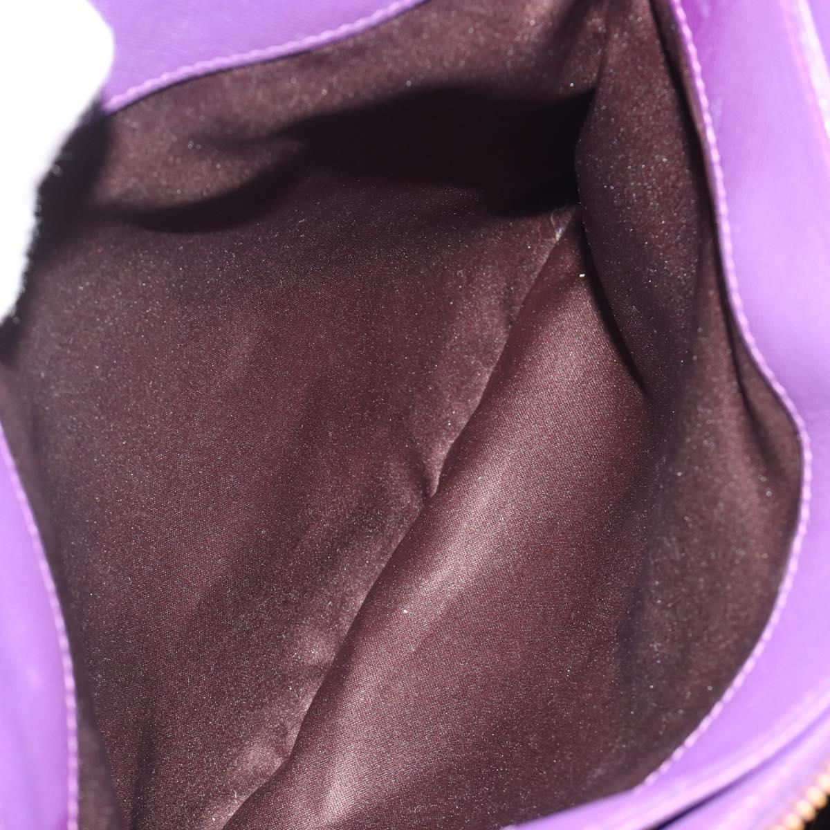 Salvatore Ferragamo Gancini Hand Bag Leather 2way Purple Gold Auth ka5151A