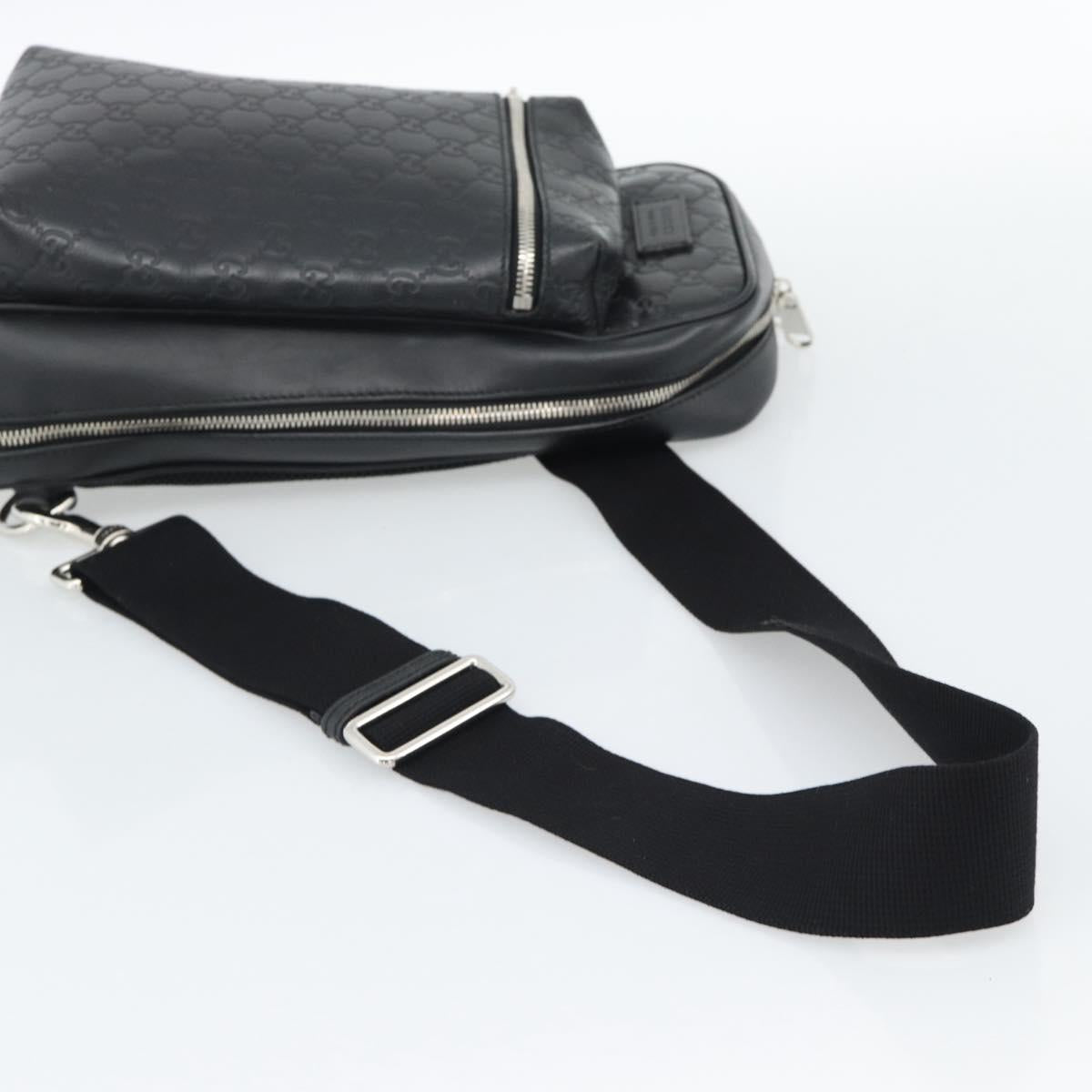 GUCCI GuccissimaGG Japan Limited Body Bag Leather Black 450970 Auth ka5160A