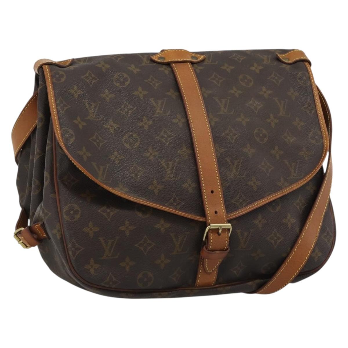 LOUIS VUITTON Monogram Saumur 35 Shoulder Bag M42254 LV Auth ka5161