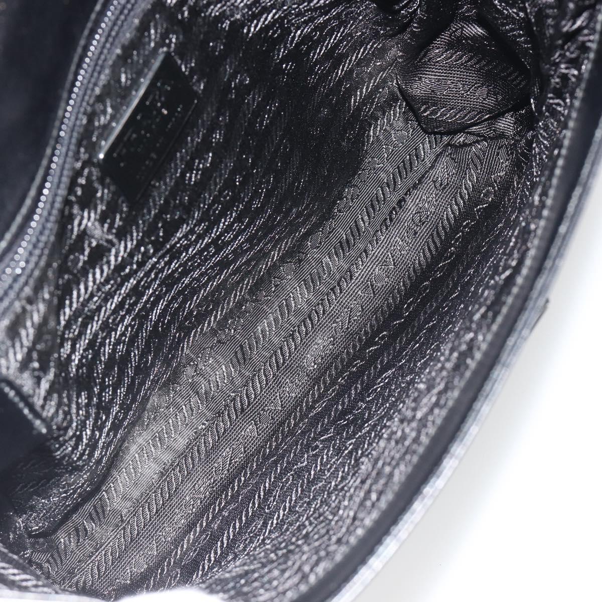 PRADA Shoulder Bag Leather Black Auth ka5165